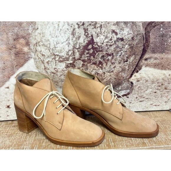 VTG Aldora Chukka Boot Suede Leather Heeled Spain 8.5 B Square Toe - Picture 1 of 8